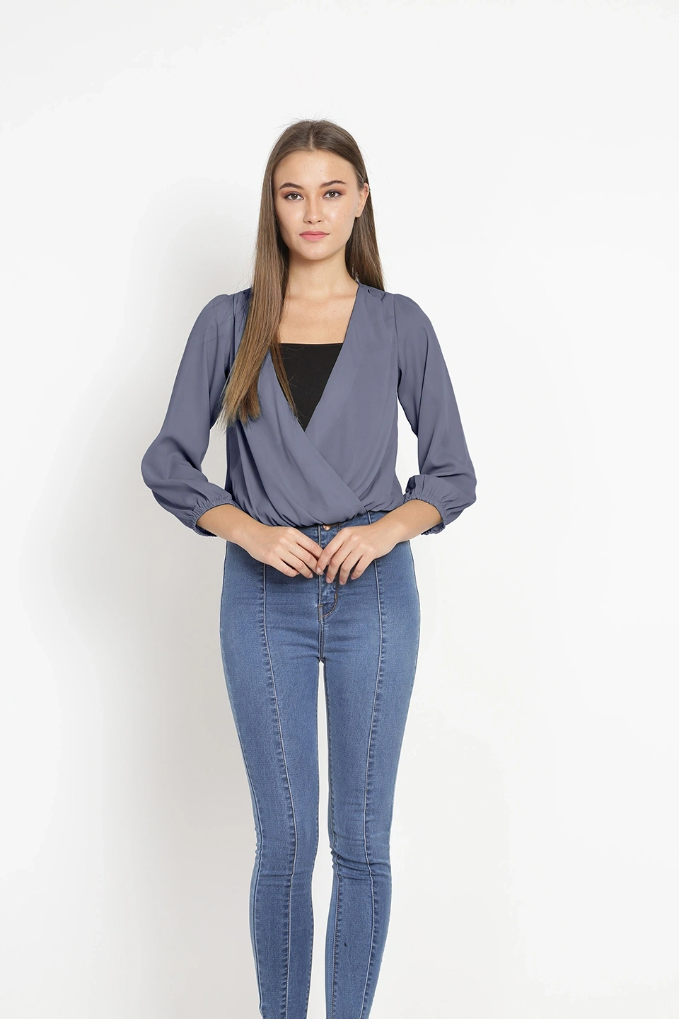 Overlap Shrug Top-Grey-38 (M)-1