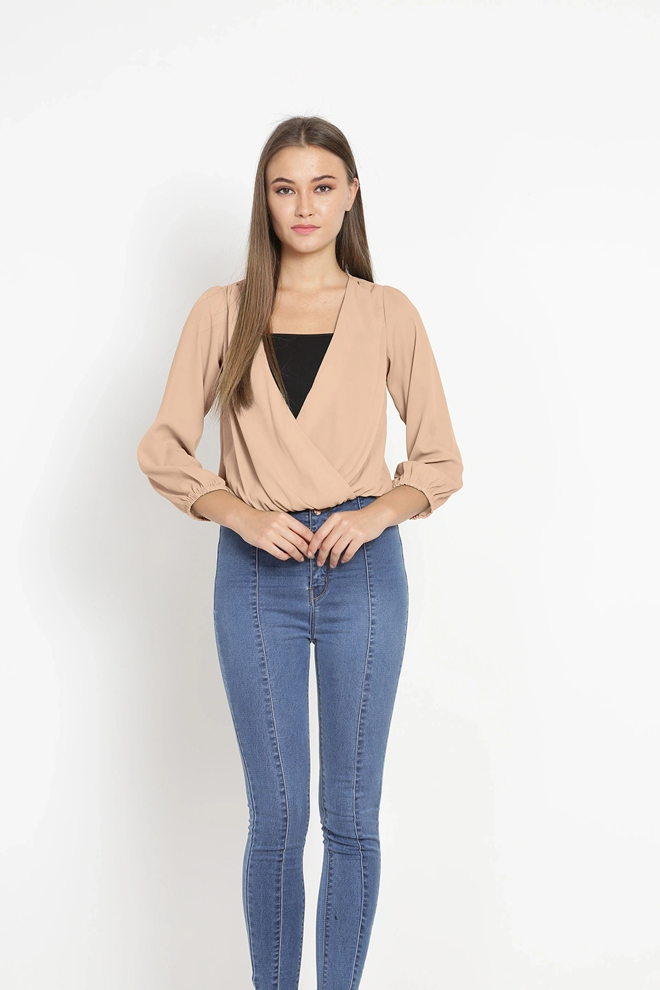 Overlap Shrug Top-Light Yellow-38 (M)-1