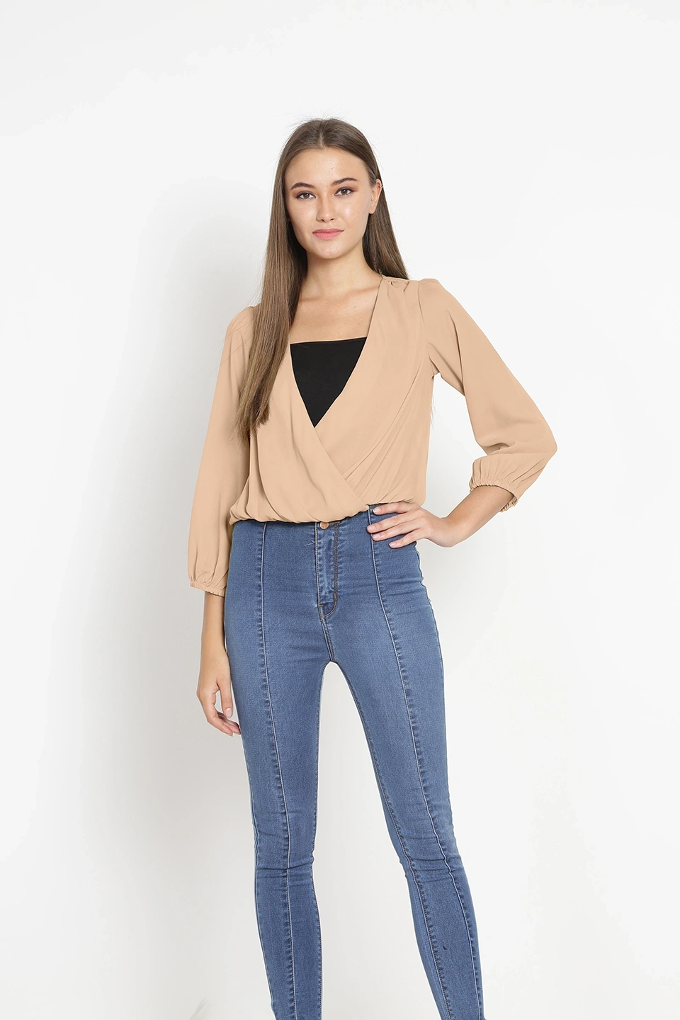 Overlap Shrug Top-Light Yellow-38 (M)-3