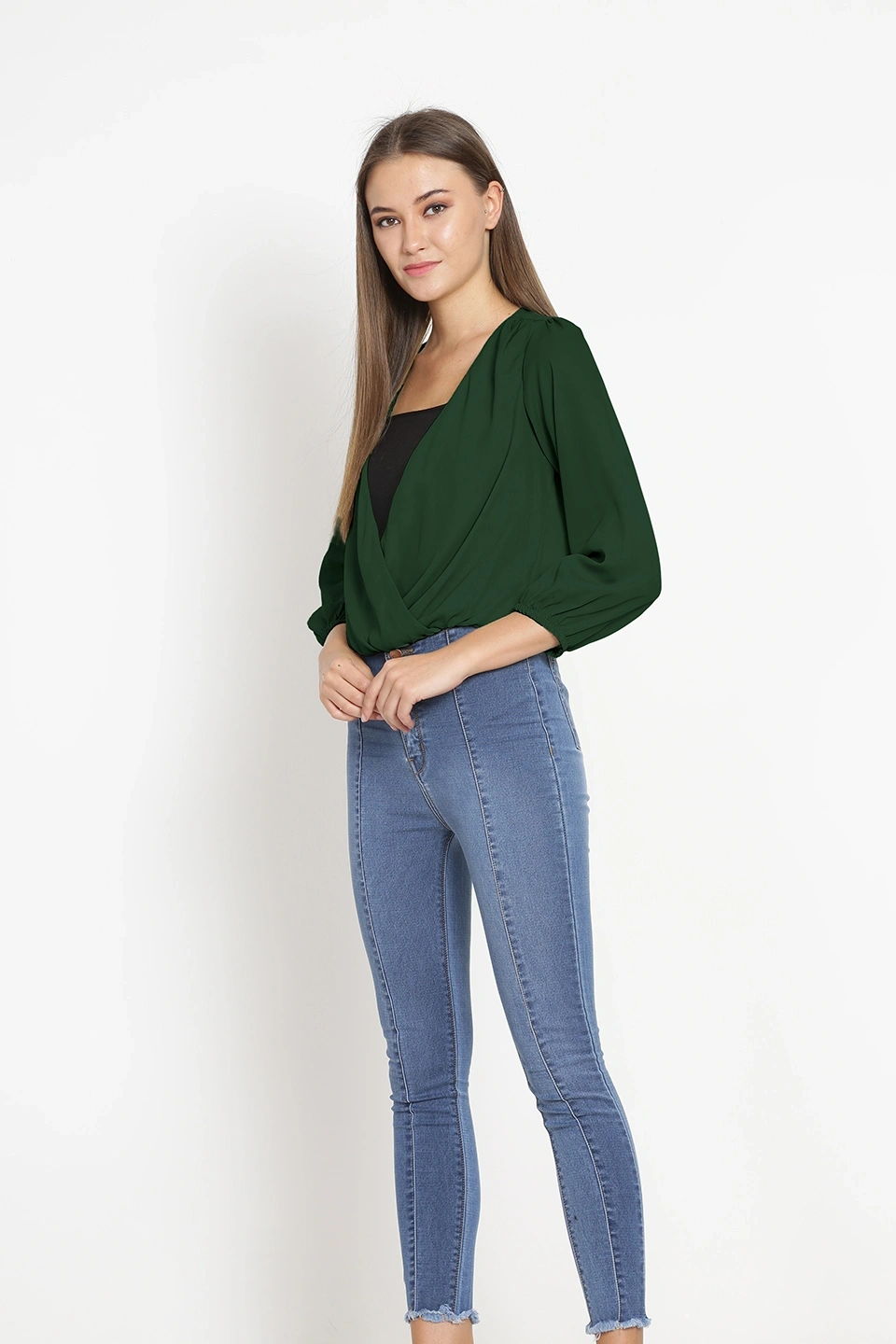 Overlap Shrug Top-Green-38 (M)-4