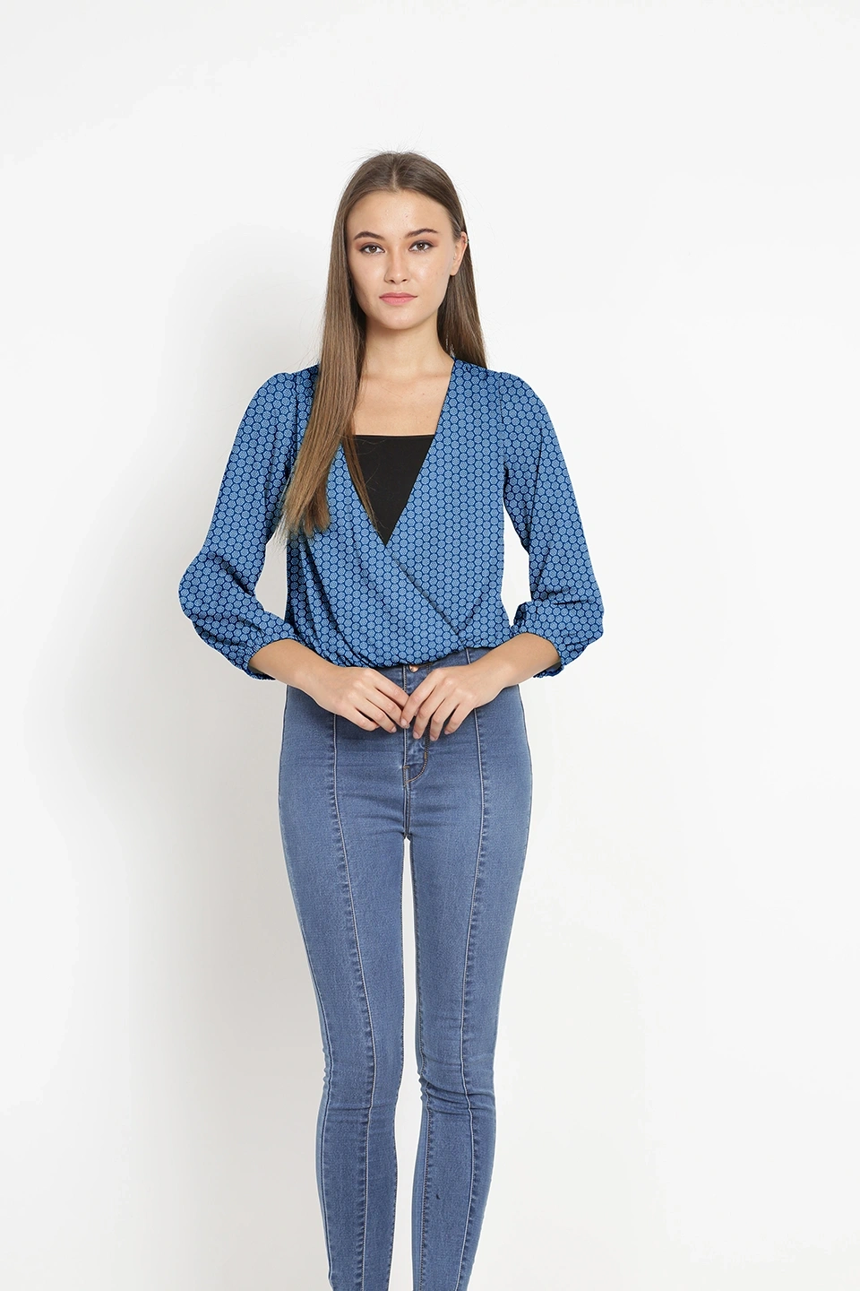 Overlap Shrug Top-Sky Blue-38 (M)-2