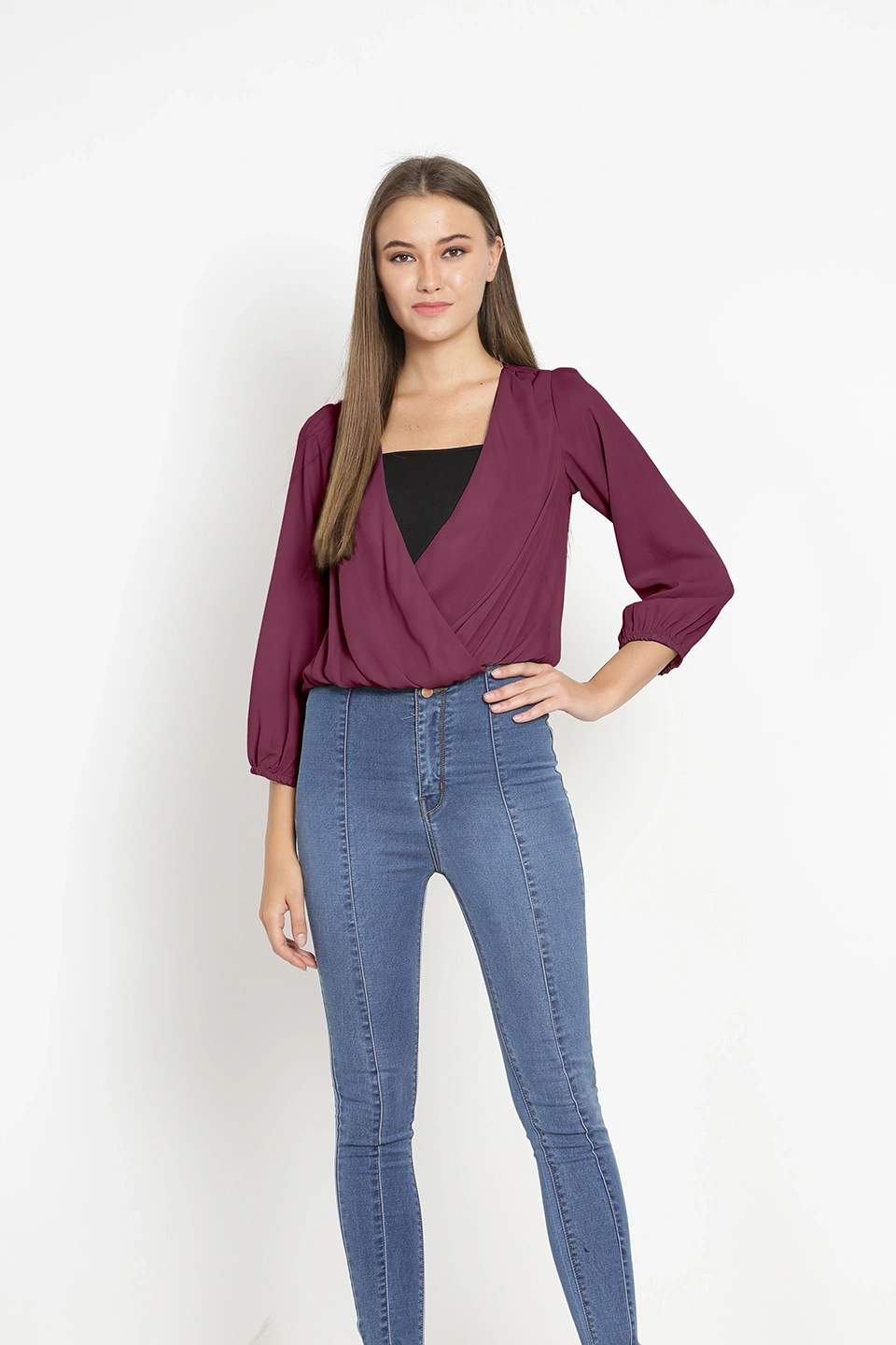 Overlap Shrug Top-Wine-38 (M)-2