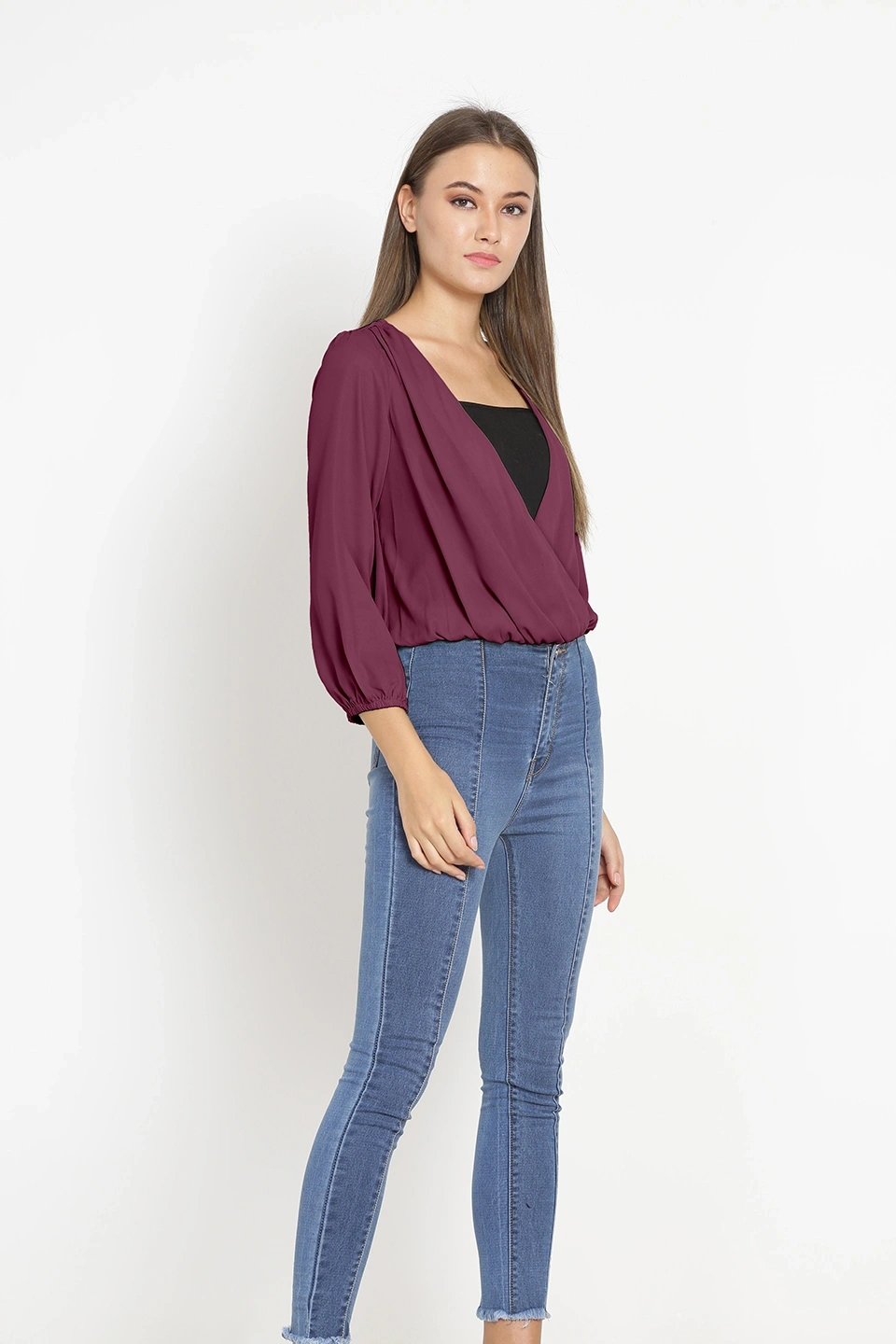 Overlap Shrug Top-Wine-38 (M)-4