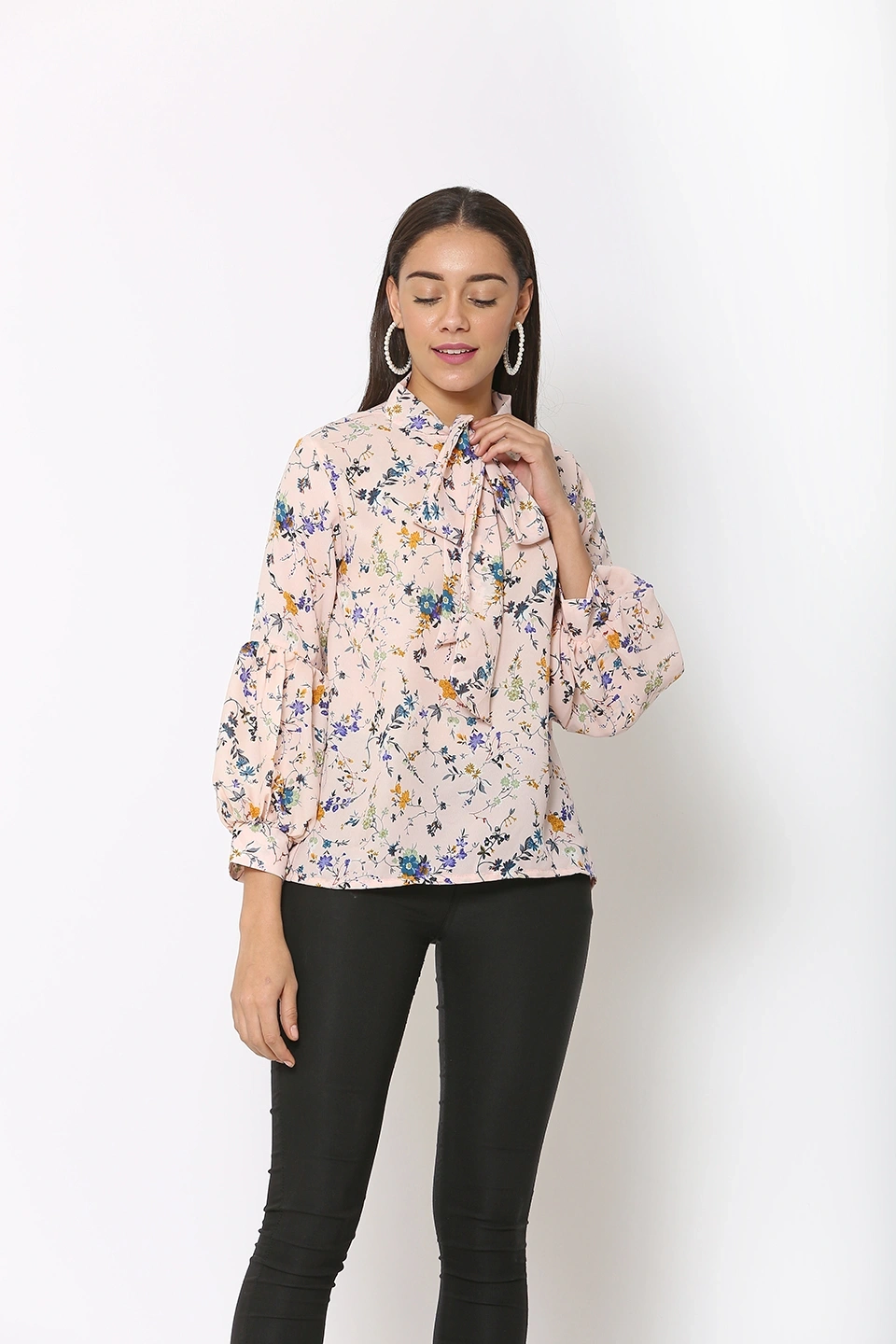 Puff Sleeve Top-Top1059