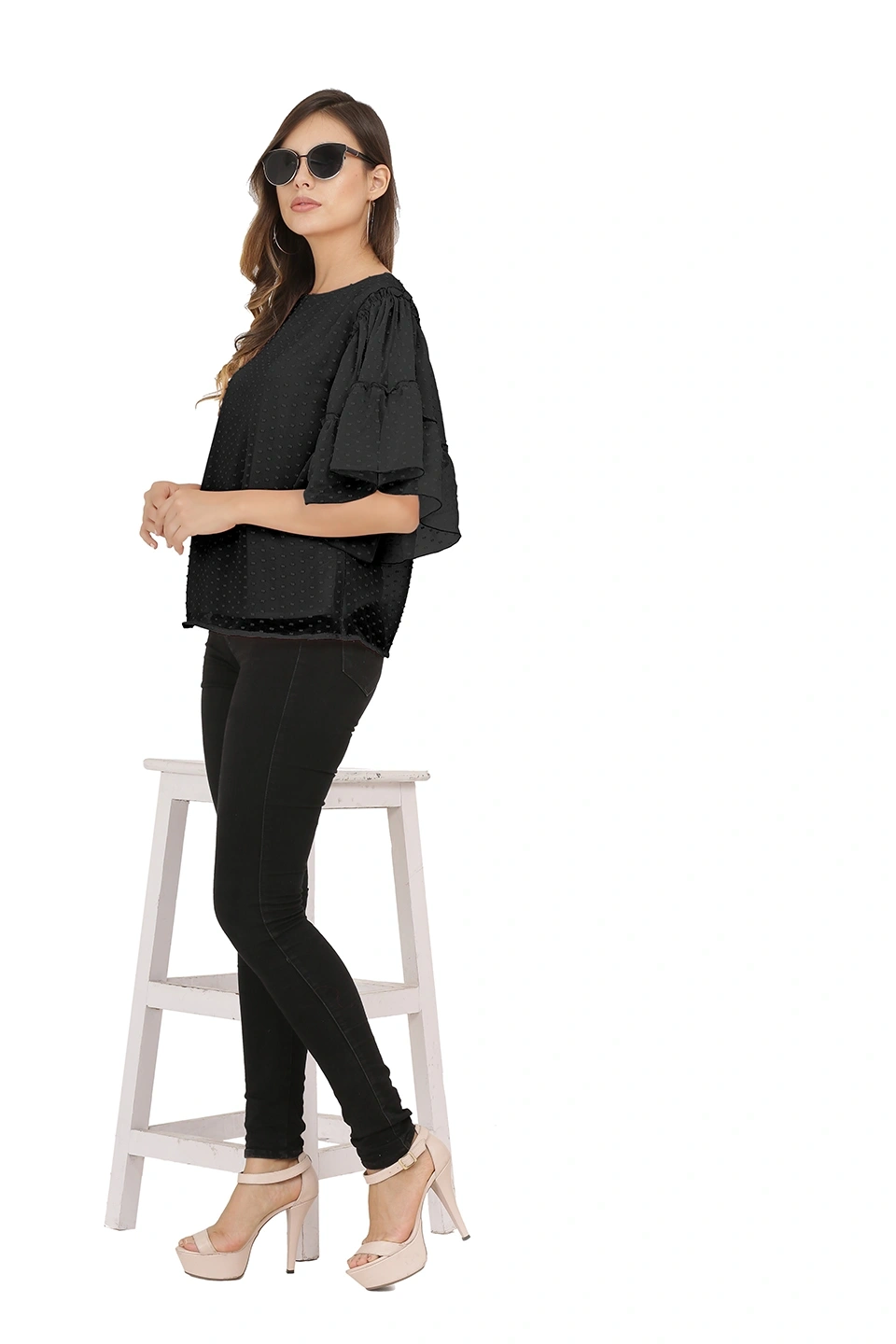 Swiss Sleeve Top-38 (M)-Black-1