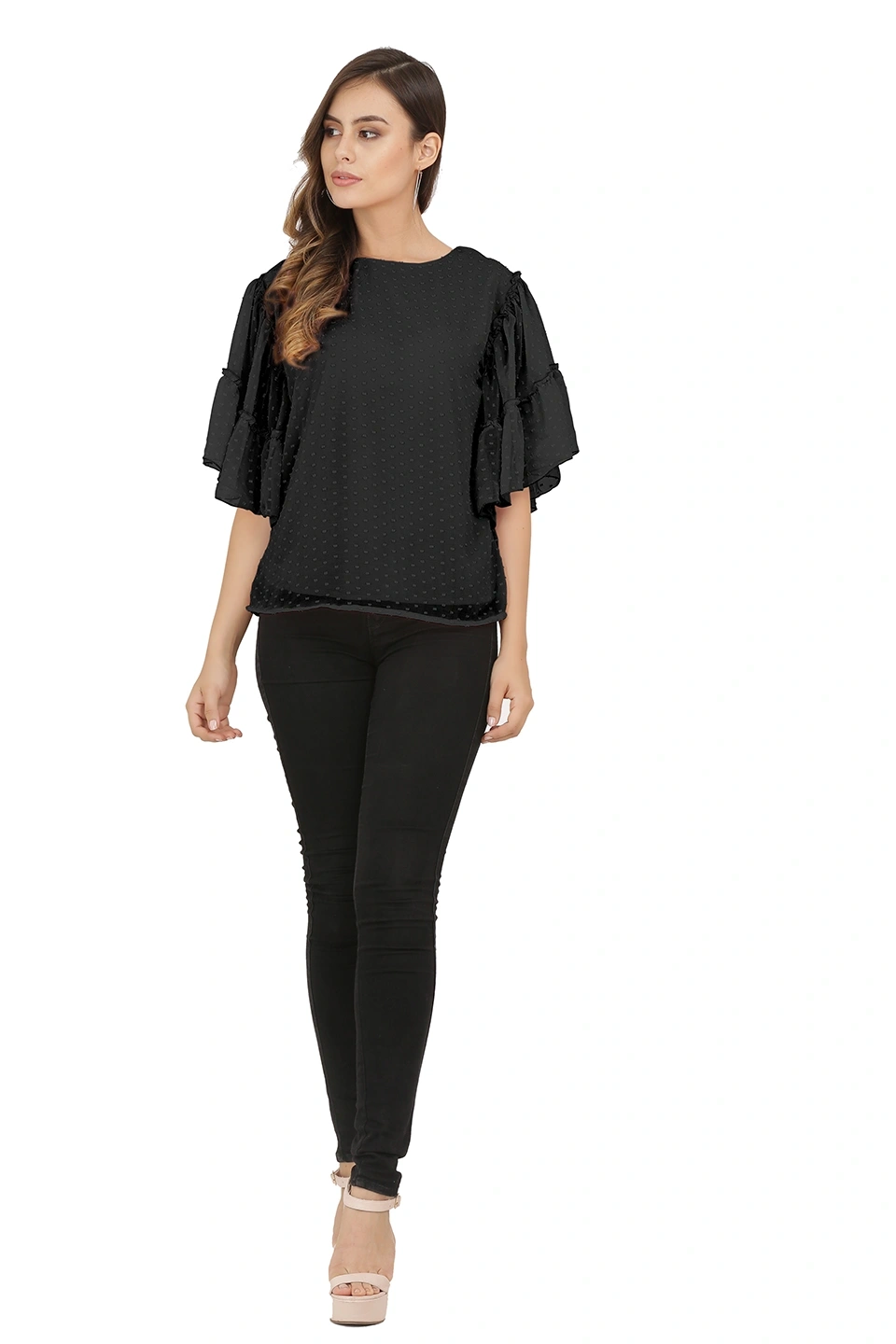 Swiss Sleeve Top-38 (M)-Black-4