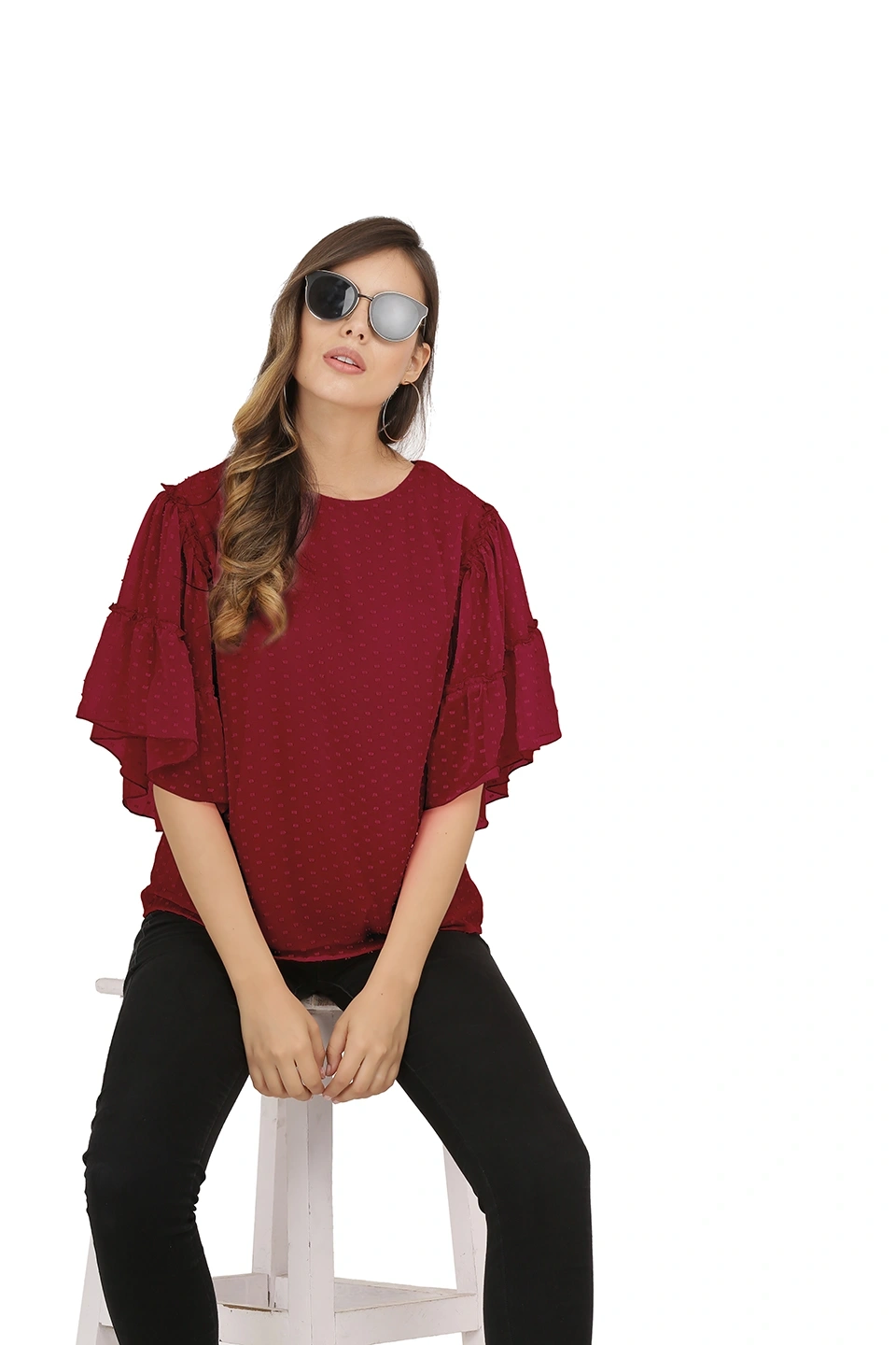 Swiss Sleeve Top-Top1066