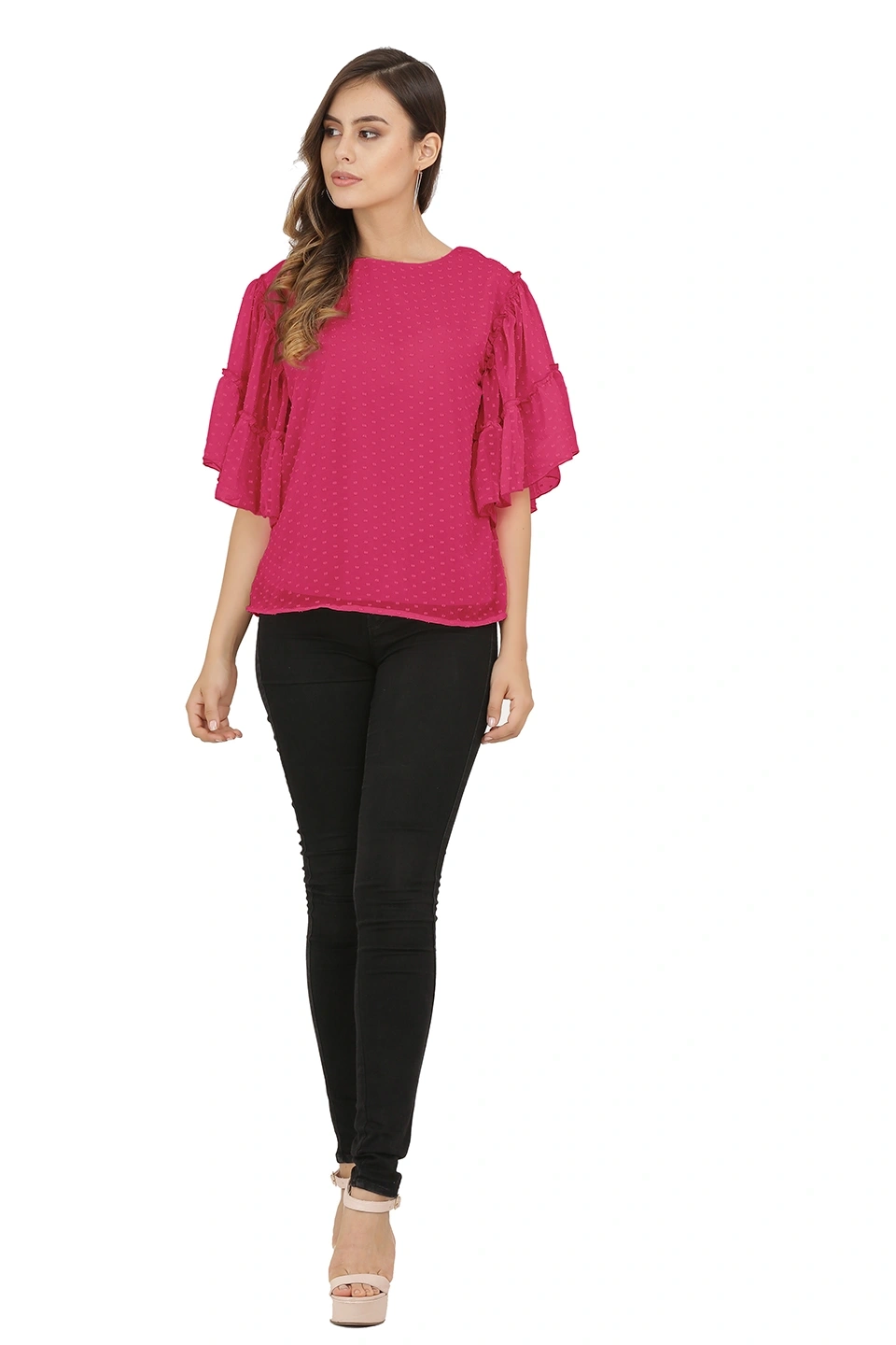 Swiss Sleeve Top-38 (M)-Crimson-4