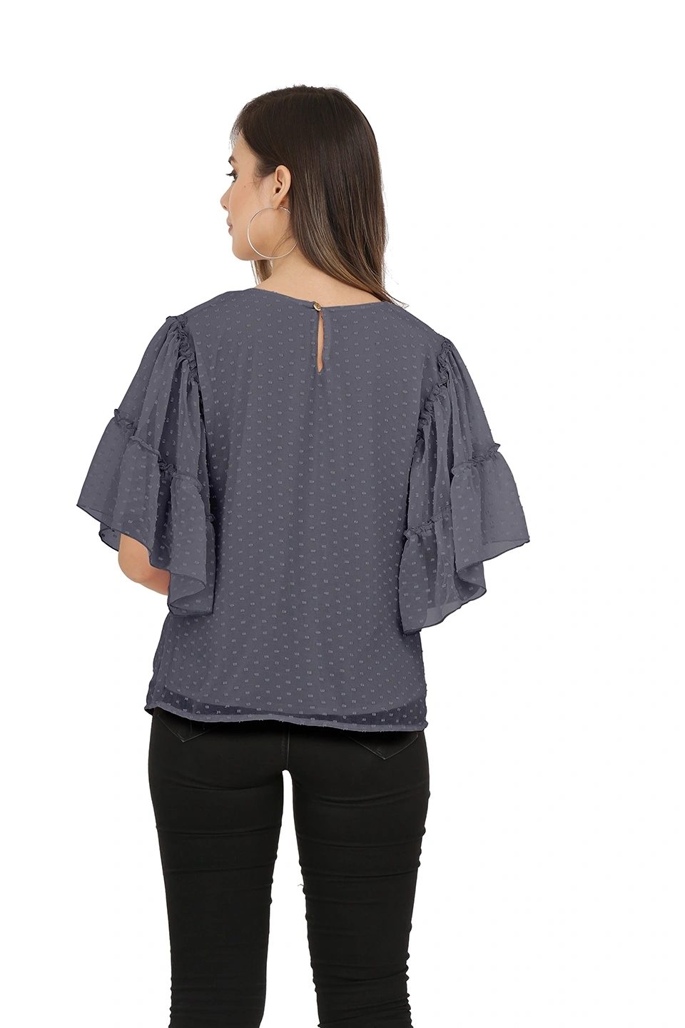 Swiss Sleeve Top-Grey-38 (M)-3