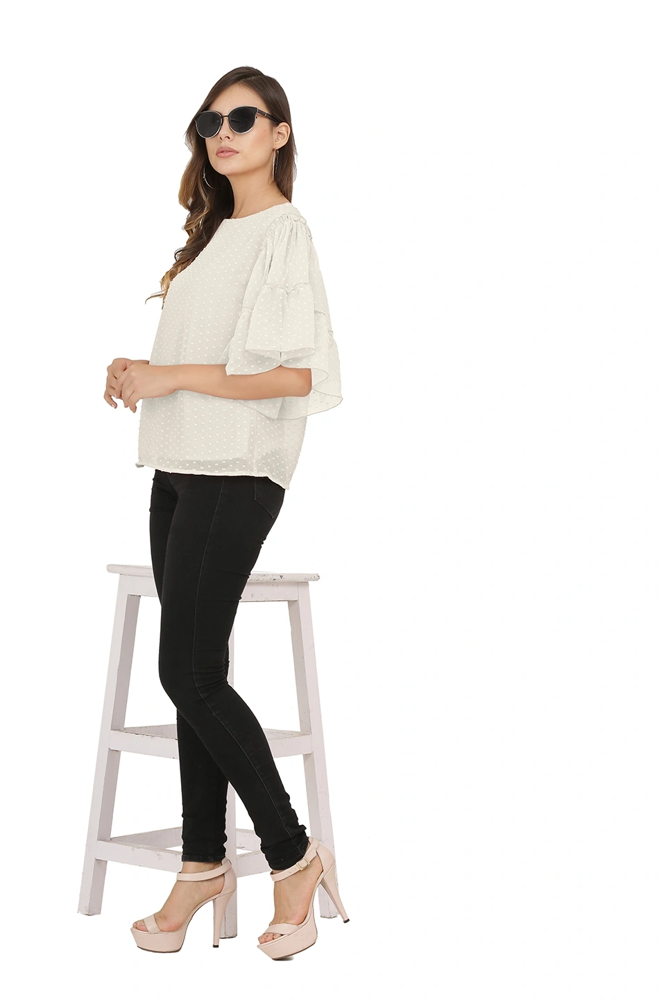 Swiss Sleeve Top-38 (M)-Off White-1