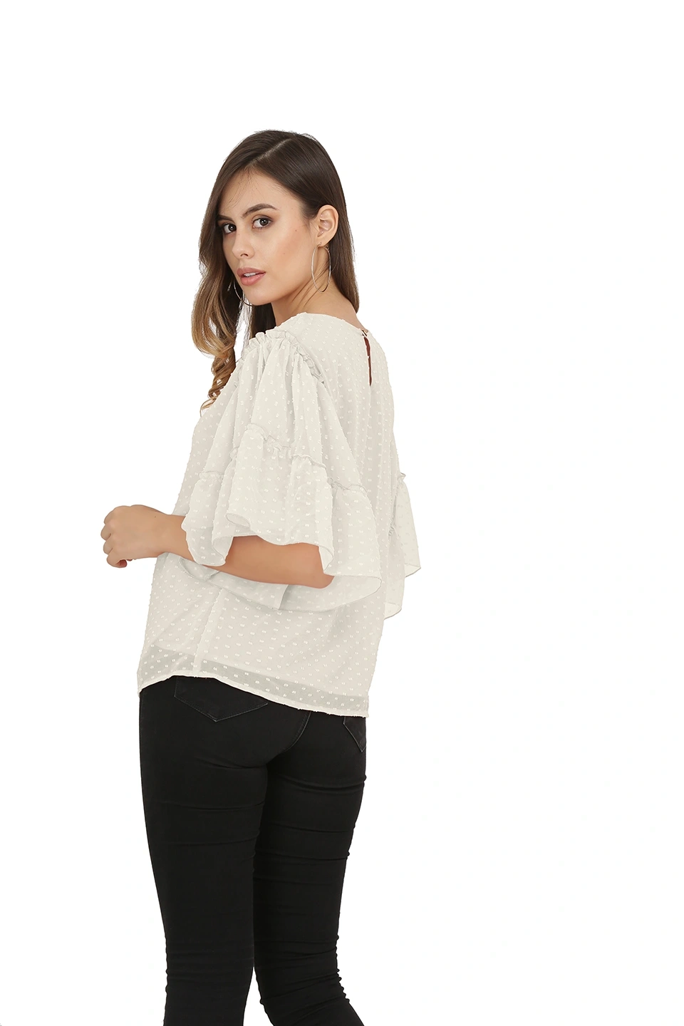 Swiss Sleeve Top-38 (M)-Off White-3