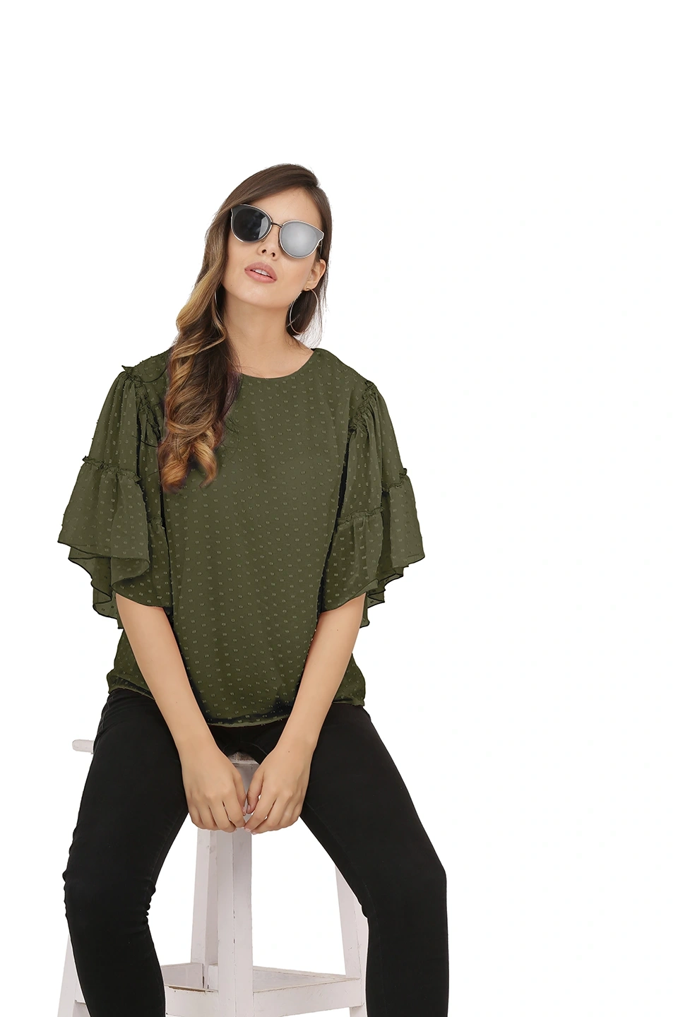 Swiss Sleeve Top-Top1073