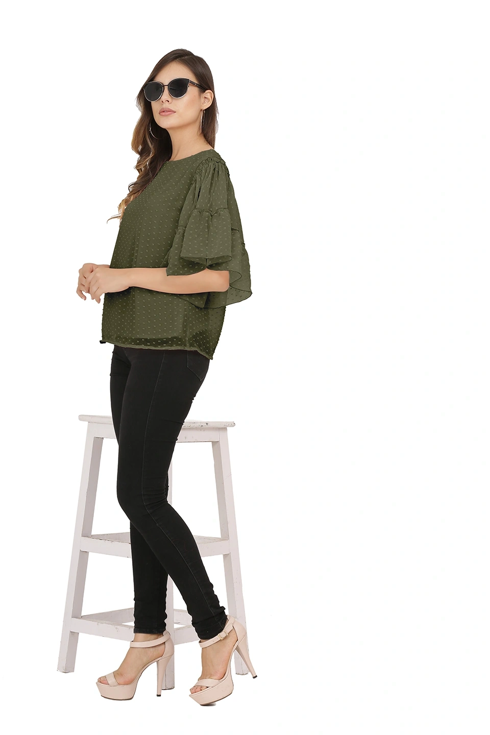 Swiss Sleeve Top-38 (M)-Olive-1