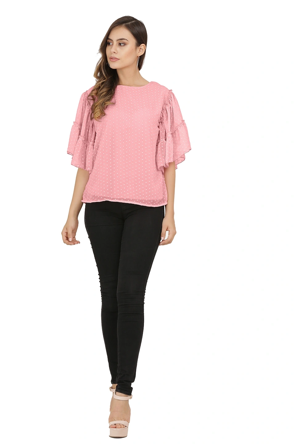 Swiss Sleeve Top-38 (M)-Pink-3