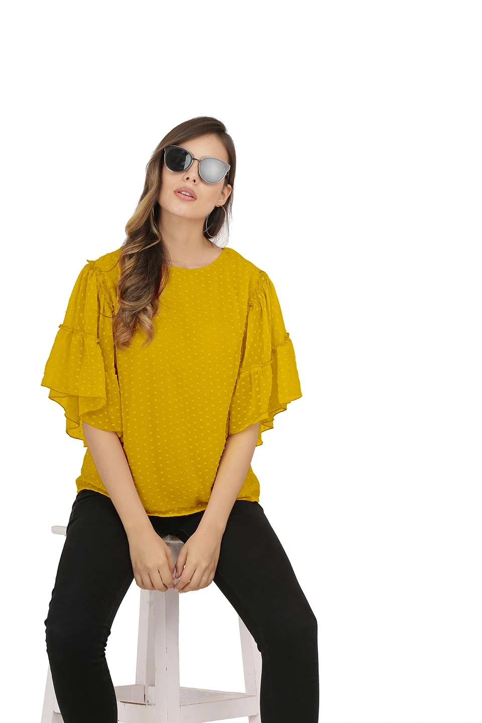 Swiss Sleeve Top-Top1077