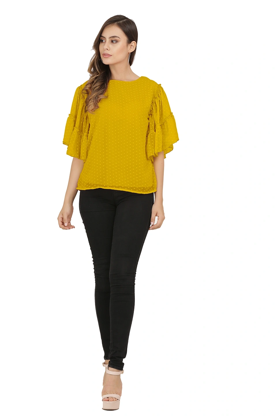 Swiss Sleeve Top-38 (M)-Yellow-2