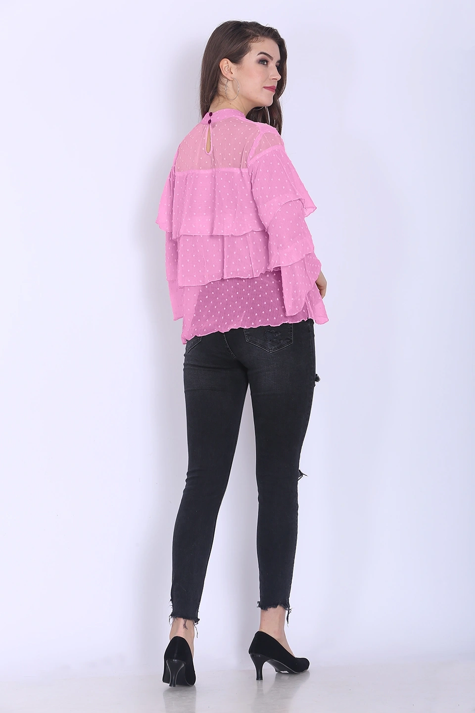 Valentino Ruffle Top-38 (M)-Pink-2