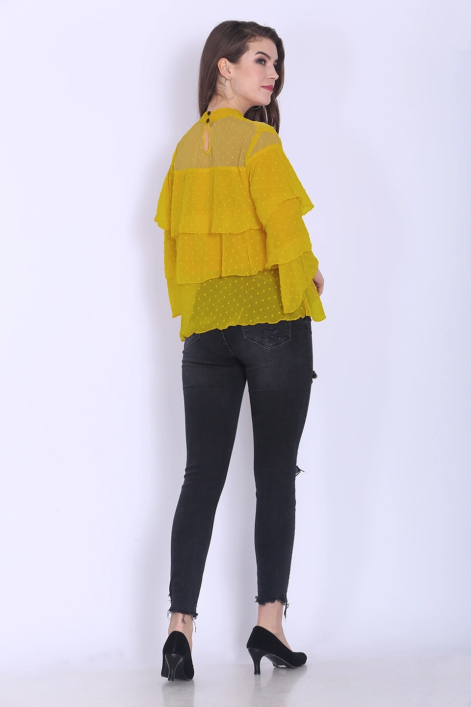 Valentino Ruffle Top-38 (M)-Yellow-3