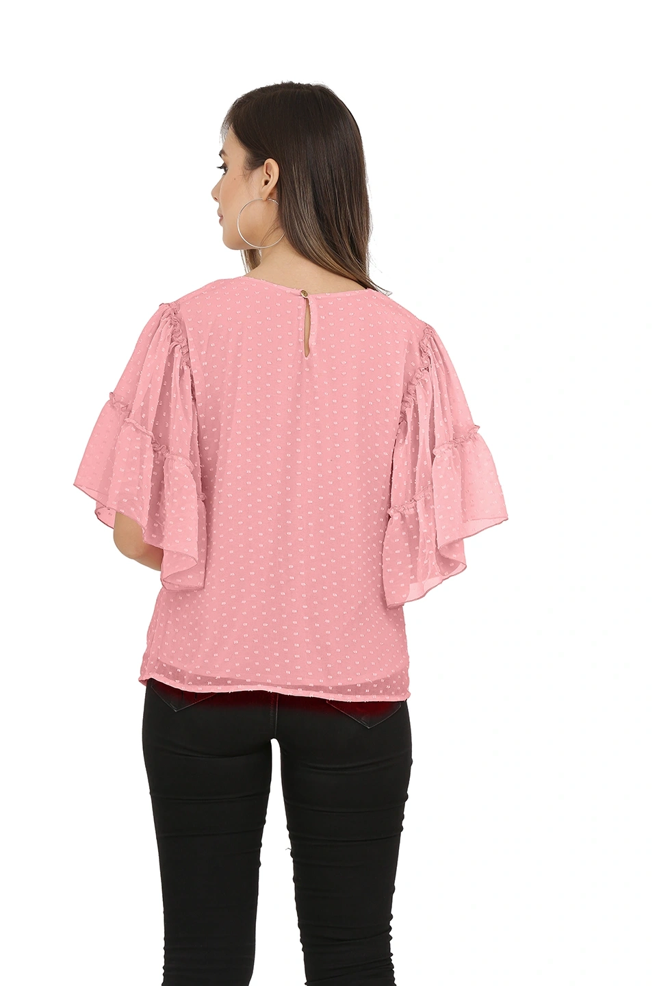 Swiss Sleeve Top-40 (L)-Pink-2