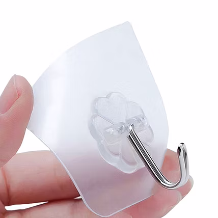 MULTIPURPOSE STRONG SMALL STAINLESS STEEL ADHESIVE WALL HOOKS-12363266