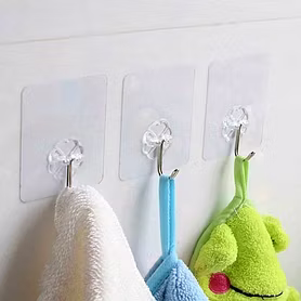 MULTIPURPOSE STRONG SMALL STAINLESS STEEL ADHESIVE WALL HOOKS