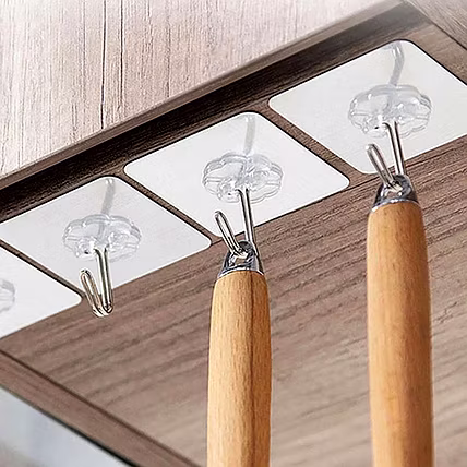 MULTIPURPOSE STRONG SMALL STAINLESS STEEL ADHESIVE WALL HOOKS-4