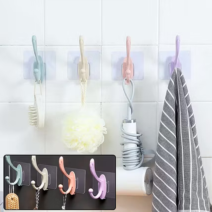 SELF ADHESIVE PLASTIC WALL HOOK FOR HOME-2