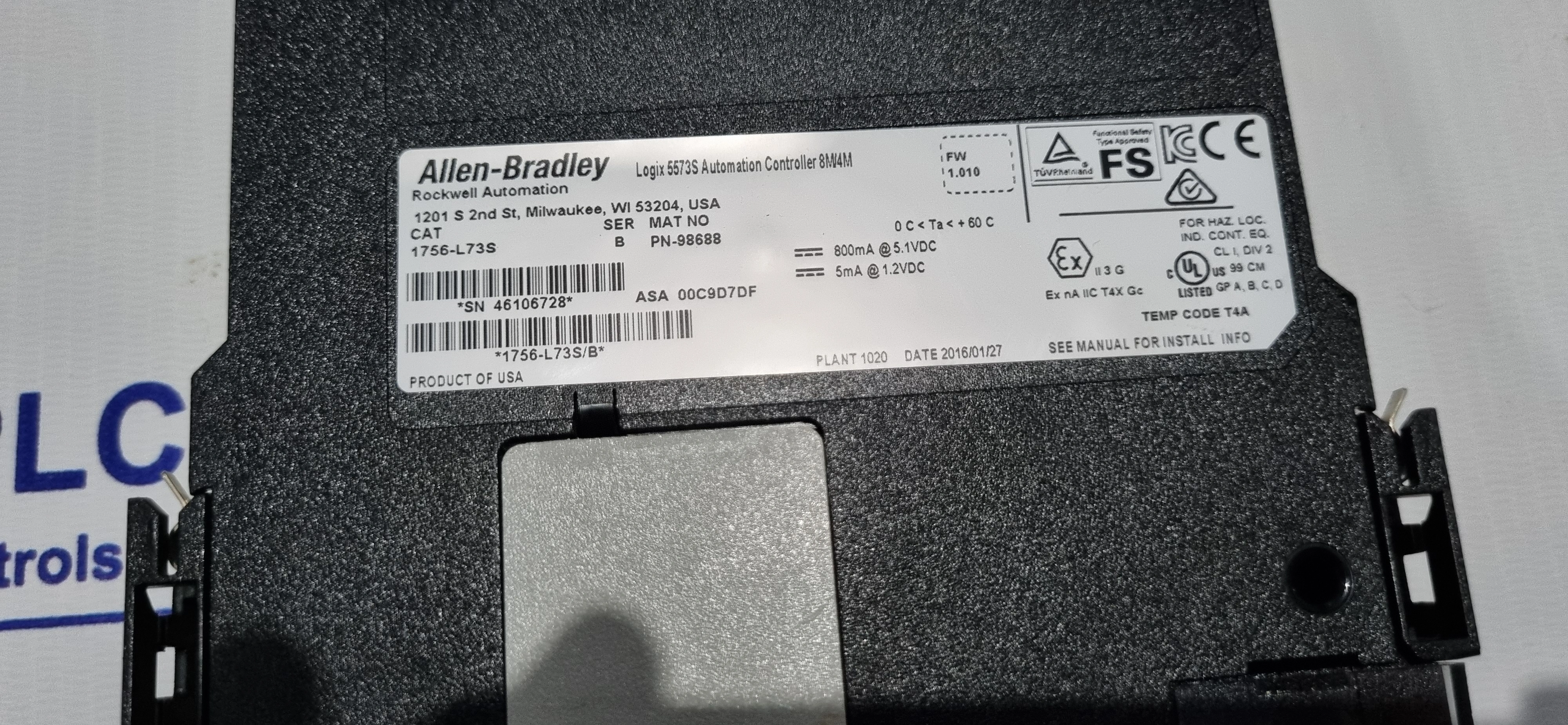 Allen Bradley 1756-L73S / 1756L73S Ser B GuardLogix Logix5573S Controller 8M4M-9