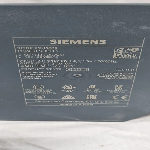 SIEMENS 6EP1334-2BA20 SITOP PSU100S POWER SUPPLY 6EP13342BA20-3