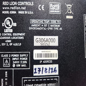 RED LION CONTROLS G306A000 Operator HMI - Graphic Color LCD Terminal