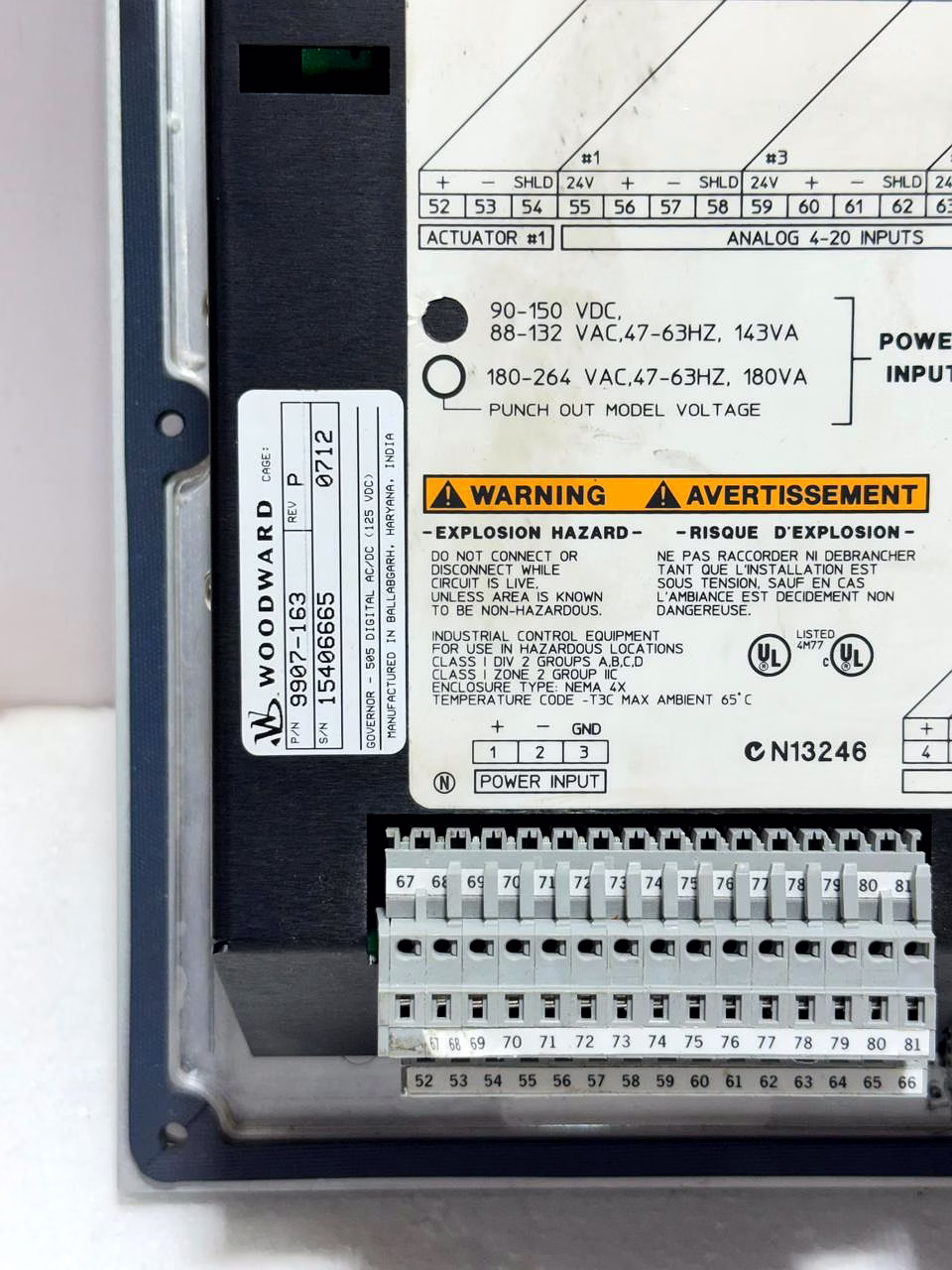 WOODWARD 505 TURBINE CONTROL 9907-163 DIGITAL GOVERNOR image 3
