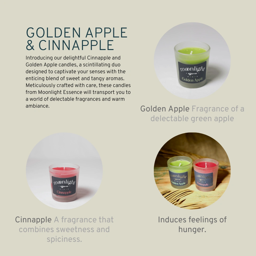 Moonlight Essence | Cinnapple and Golden Apple | Beautiful candles | 20 hours each-3