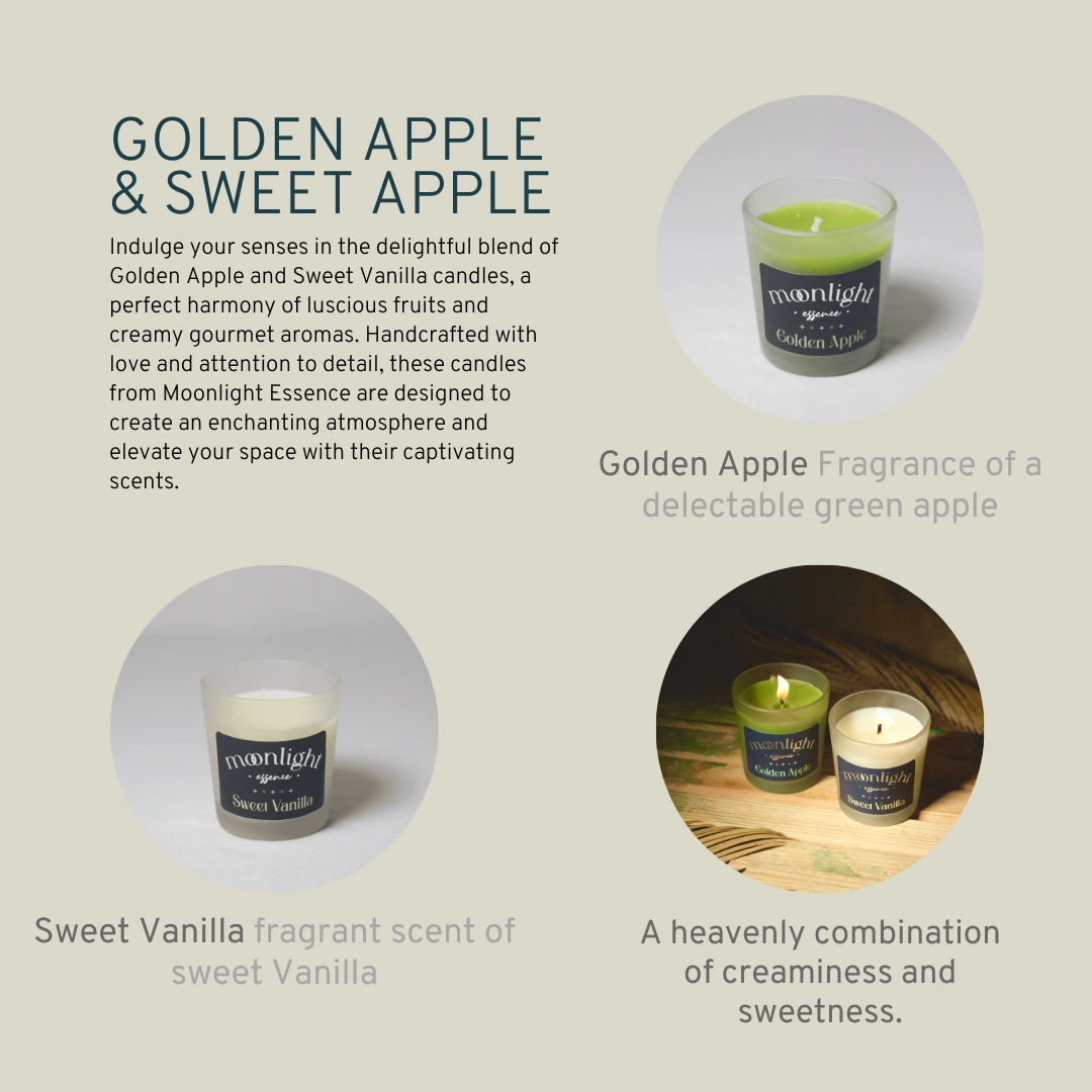 Moonlight Essence | Golden Apple and Sweet Vanilla | Beautiful candles | 20 hours each-3