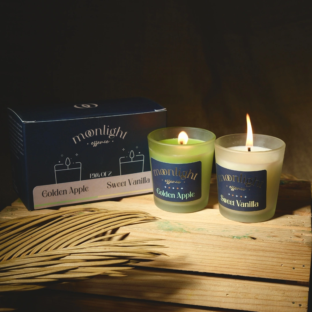 Moonlight Essence | Golden Apple and Sweet Vanilla | Beautiful candles | 20 hours each-12368266