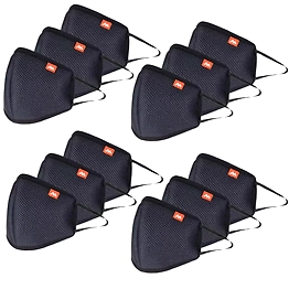 12 Pcs Black Cloth Mask With Melt Blown Fabric Layer 2 Ply