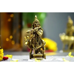 LORD KRISHNA WITH COW for Home Decor