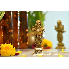 LADY WITH DIYA Statue for Home Decor