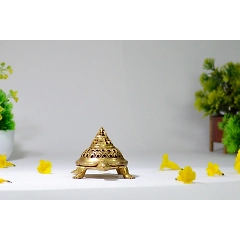 Brass Ashtalakshmi Shree Yantra on Tortoise
