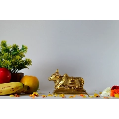 Brass Nandi Maharaj with shivalinga on the back