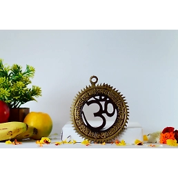 Brass Om Wall Hanging with Gayatri Mantra