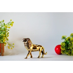 Brass Roaring Lion Statue