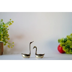 Brass Swan Pair Statue