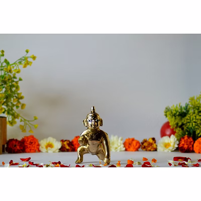 snovaz brass laddu gopal idol kanha