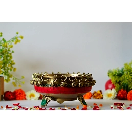 Brass Urli Bowl Round Shape Hanging Bells