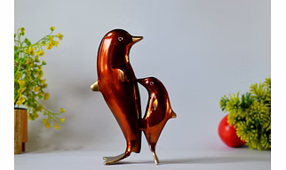 Brass Dolphin Fish Statue
