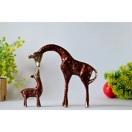 Brass Giraffe Statue in Pair Showpiece