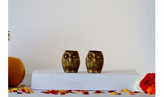 Brass Owl Decor Showpiece
