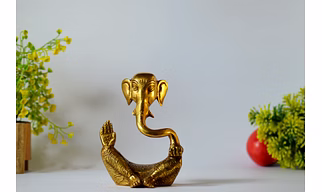 Modern Ganesha abstract unique brass idol