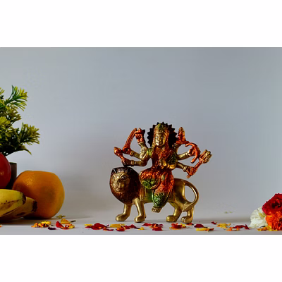 snovaz brass maa durga mata rani murti idol statue sculpture