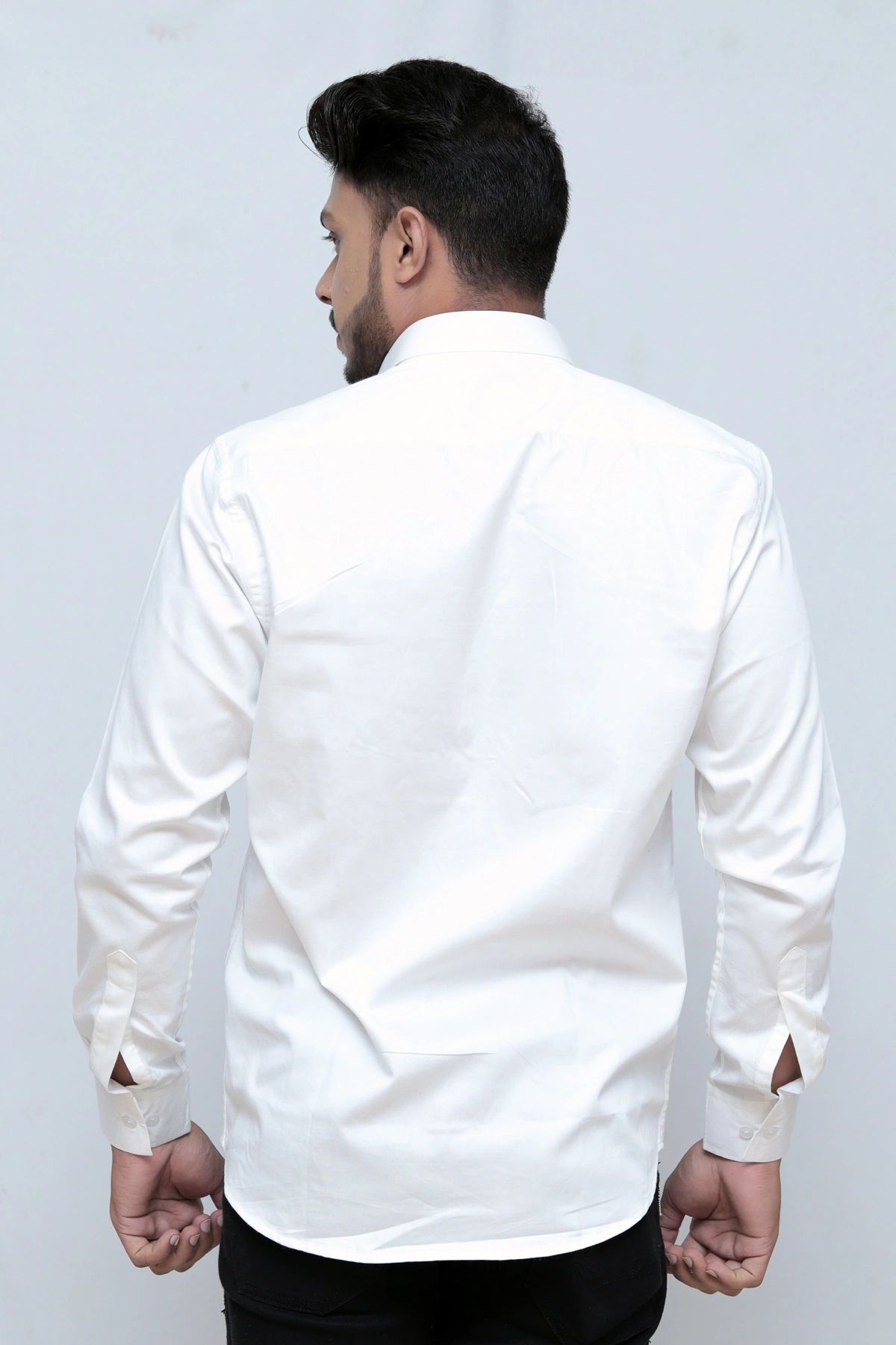 Vooz Men White Cotton Shirt-34-1